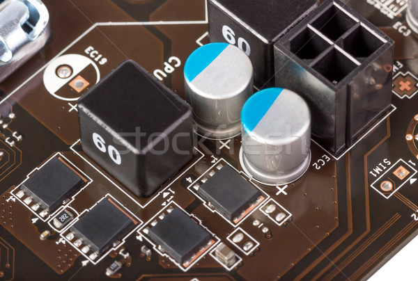 Electronic colectie putere modern procesor placa de baza Imagine de stoc © nemalo