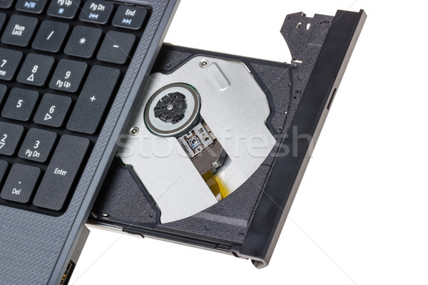 Stock foto: Elektronischen · Sammlung · Laptop · öffnen · Fach · isoliert