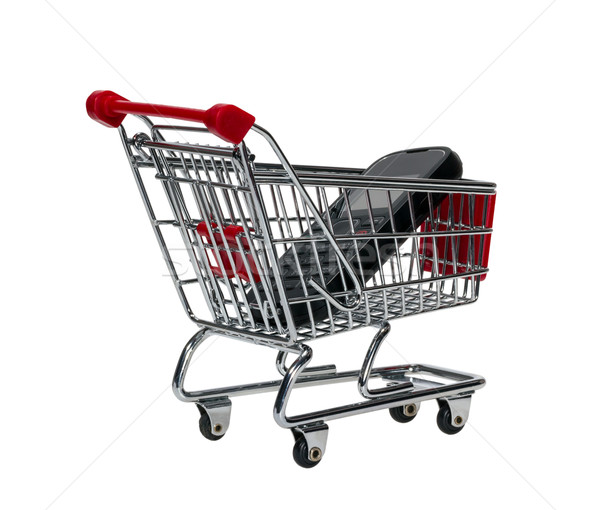 Shopping Cart with a cell phone Stock photo © nemalo