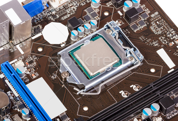 Electronic collection - CPU socket on motherboard Stock photo © nemalo