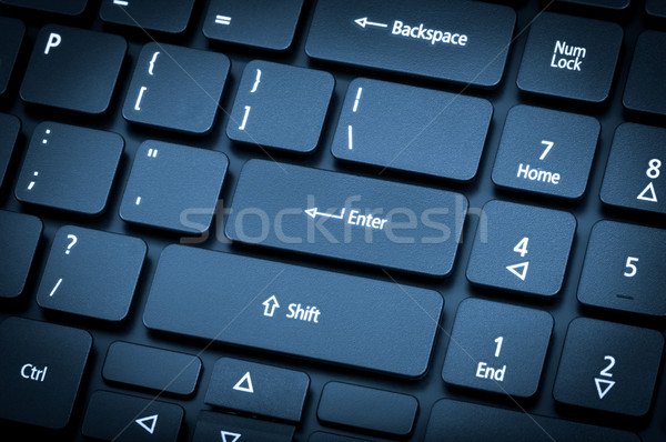 Elektronischen Sammlung Laptop-Tastatur Schwerpunkt Eintrag Stock foto © nemalo