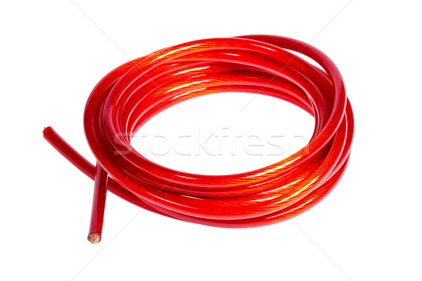 Réz elektromos erő kábel izolált fehér Stock fotó © nemalo