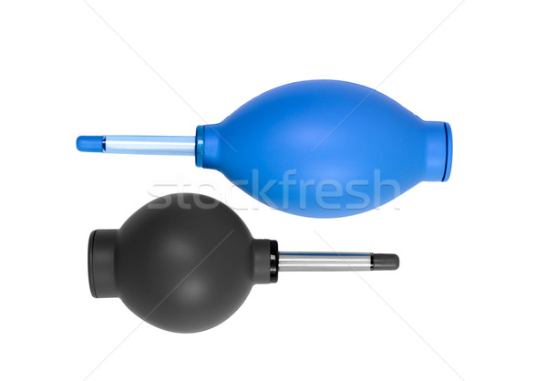 Blue and gray rubber air blower pump dust cleaner Stock photo © nemalo