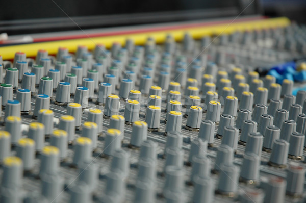 Handles of management of the board of the sound processor (mixer Stock photo © nemalo