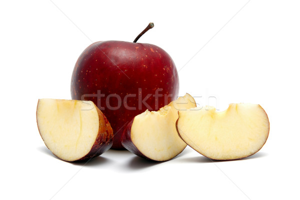 Piros alma alma piros bőr fehér út Stock fotó © nemalo