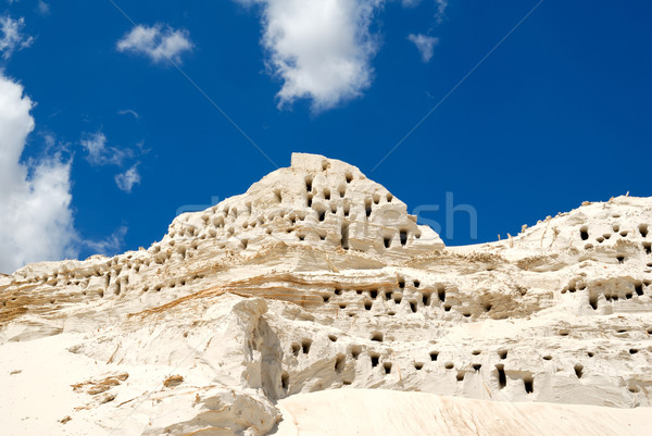 Sandy mountain with the bird's nests Stock photo © nemalo