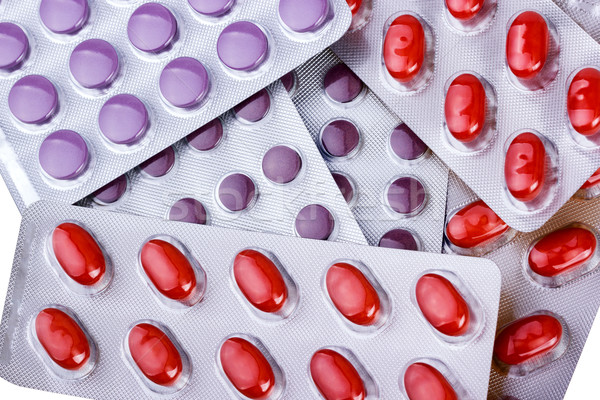 Medicina pillole isolato bianco medici rosso Foto d'archivio © nemalo
