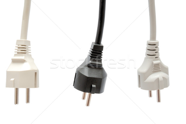 Elektrischen Plug isoliert weiß Netzstecker Stock foto © nemalo