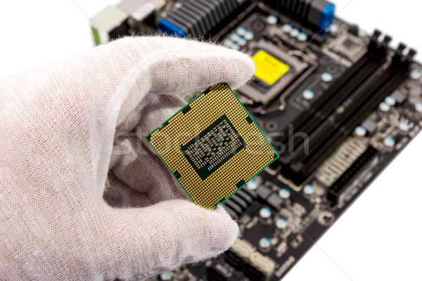 Electronic collection - Installing CPU in motherboard Stock photo © nemalo
