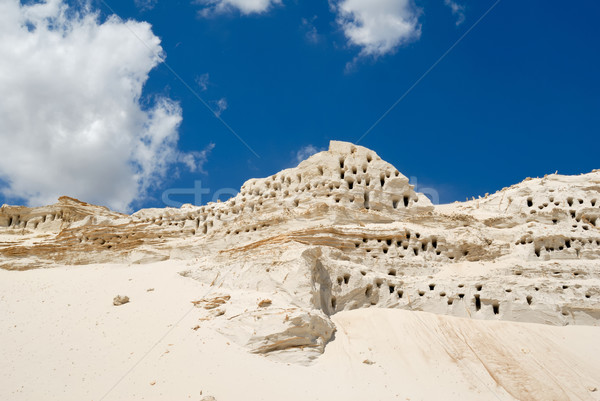 Sandy mountain with the bird's nests Stock photo © nemalo