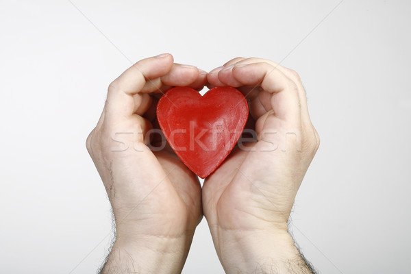 Inimă mâini citit mână sănătate roşu Imagine de stoc © nemar974