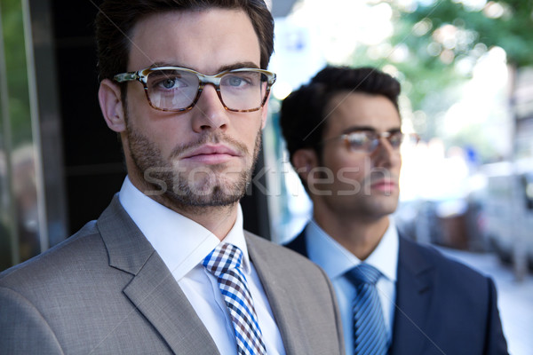 Two young executives arriving at the hotel Stock photo © nenetus
