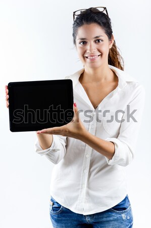 Beautiful young woman with digital tablet Stock photo © nenetus