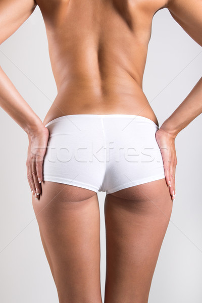 Vrouw perfecte lichaam cellulitis aantrekkelijke vrouw hand lichaam Stockfoto © nenetus