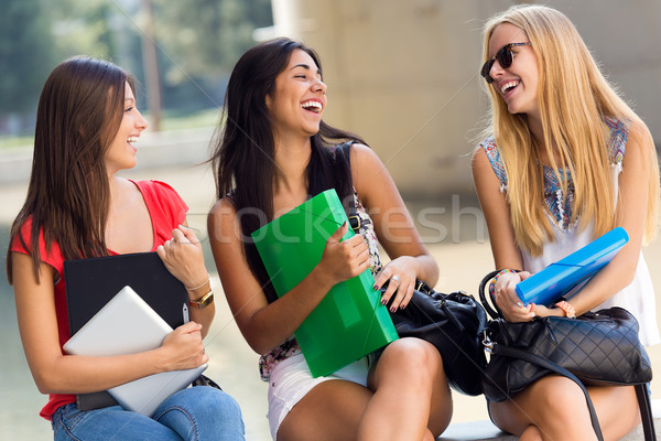 Pretty student girls having fun at the campus Stock photo © nenetus