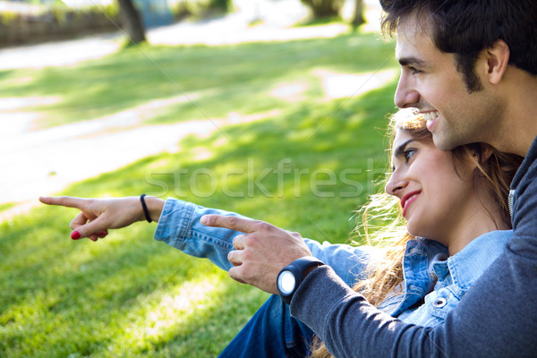 outdoor portrait of young caucasian couple at the park Stock photo © nenetus