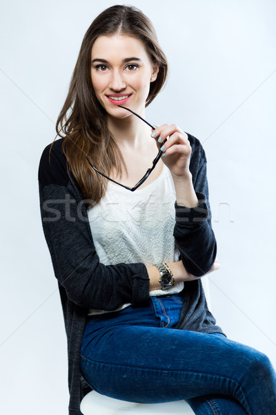 Studio Portrait of young working woman Stock photo © nenetus