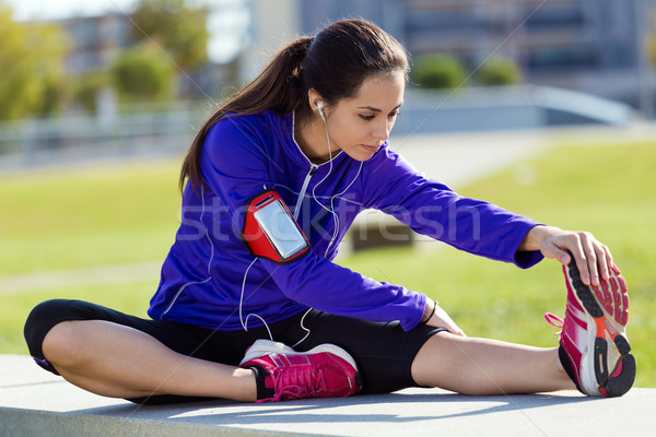 Stockfoto: Jonge · vrouw · lopen · outdoor · portret · meisje