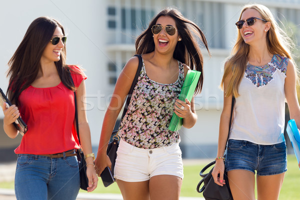 Pretty student girls having fun at the campus Stock photo © nenetus