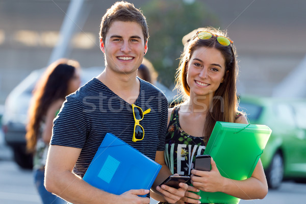 Young students looking at the camera after class. Stock photo © nenetus