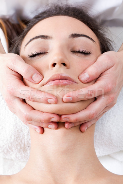 Woman enjoying massage at beauty spa Stock photo © nenetus