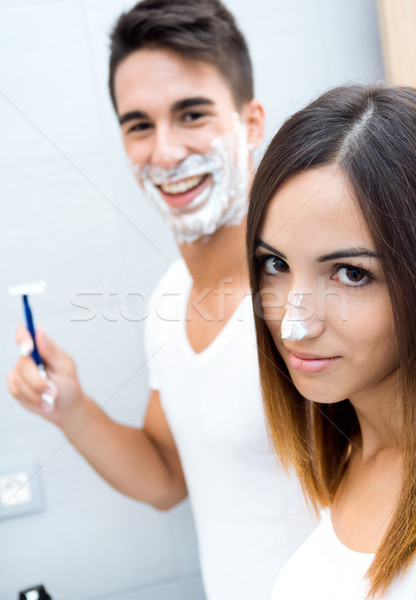 young couple having fun in the bathroom Stock photo © nenetus
