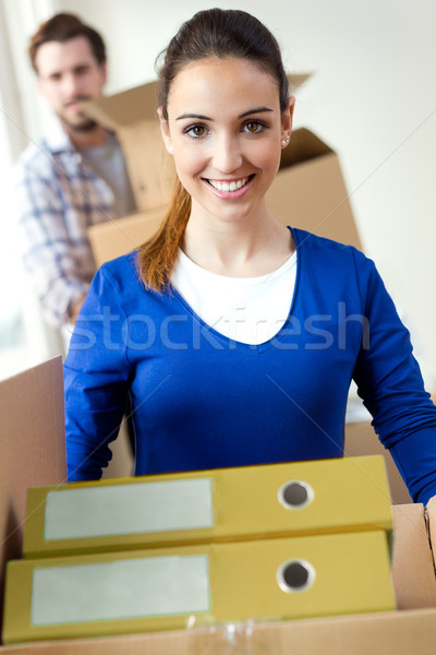 Young couple moving in new home  Stock photo © nenetus