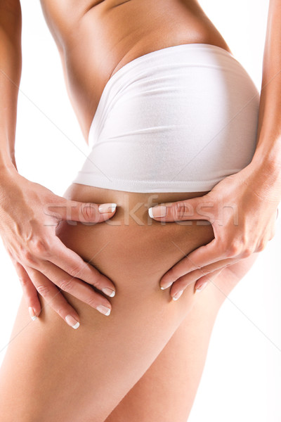 Foto stock: Mujer · cuerpo · perfecto · celulitis · mujer · atractiva · mano · cuerpo