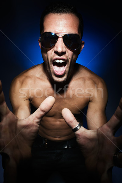 Przystojny mężczyzna krzyczeć nienawiści portret działalności twarz Zdjęcia stock © nenetus
