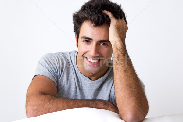 Happy young man relaxing at home Stock photo © nenetus