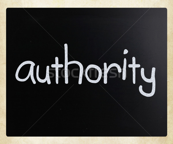 'Authority' handwritten with white chalk on a blackboard Stock photo © nenovbrothers