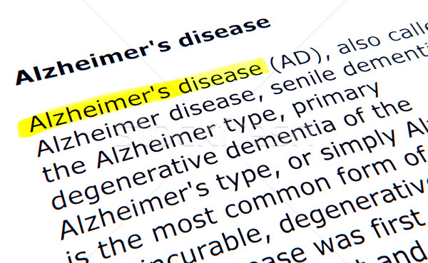 Alzheimer-kór toll irat citromsárga makró szöveg Stock fotó © nenovbrothers
