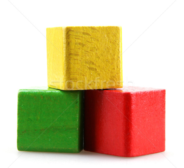 Bâtiment bois blocs de construction construction design vert [[stock_photo]] © nenovbrothers