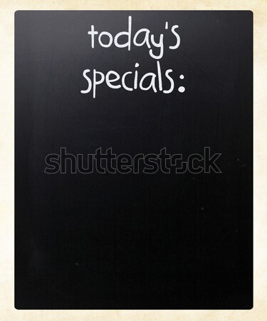 [[stock_photo]]: Blanche · craie · tableau · noir · cadre · restaurant