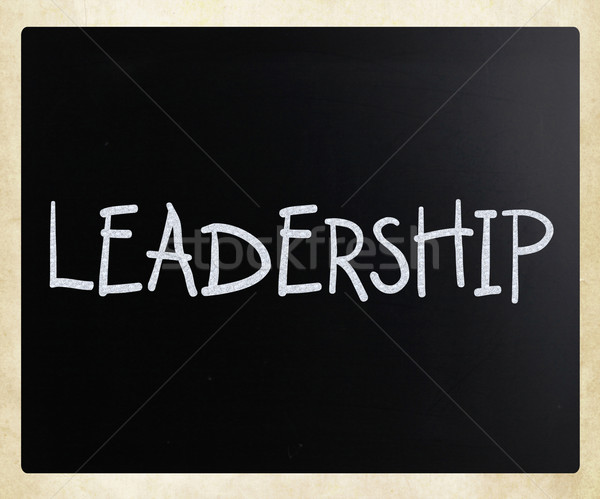 The word 'Leadership' handwritten with white chalk on a blackboa Stock photo © nenovbrothers