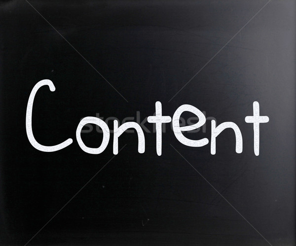 The word 'Content' handwritten with white chalk on a blackboard Stock photo © nenovbrothers
