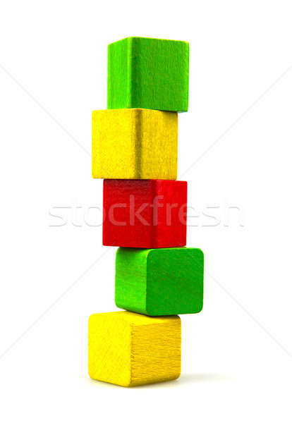 Wooden building blocks isolated on white background Stock photo © nenovbrothers