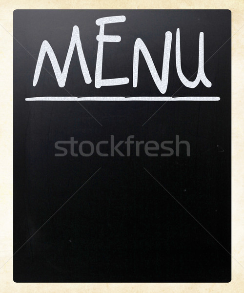Blank blackboard with white chalk smudges used a restaurant menu Stock photo © nenovbrothers
