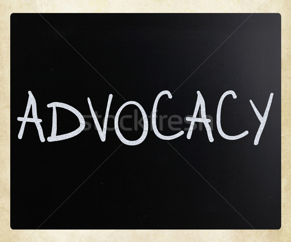 The word 'Advocacy' handwritten with white chalk on a blackboard Stock photo © nenovbrothers