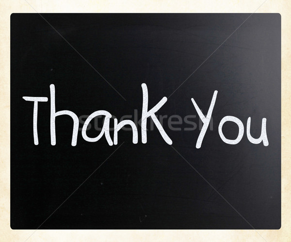 'Thank you' handwritten with white chalk on a blackboard Stock photo © nenovbrothers