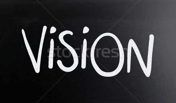 The word 'Vision' handwritten with white chalk on a blackboard Stock photo © nenovbrothers