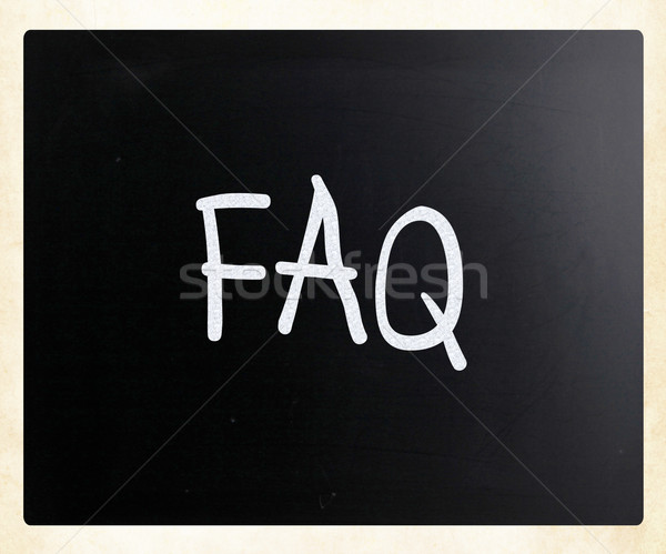 'FAQ' handwritten with white chalk on a blackboard Stock photo © nenovbrothers