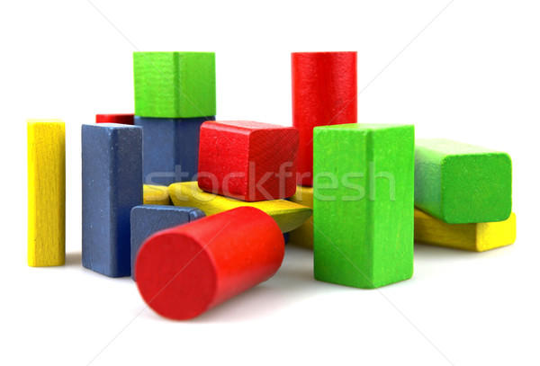 Bois blocs de construction construction enfant design vert [[stock_photo]] © nenovbrothers