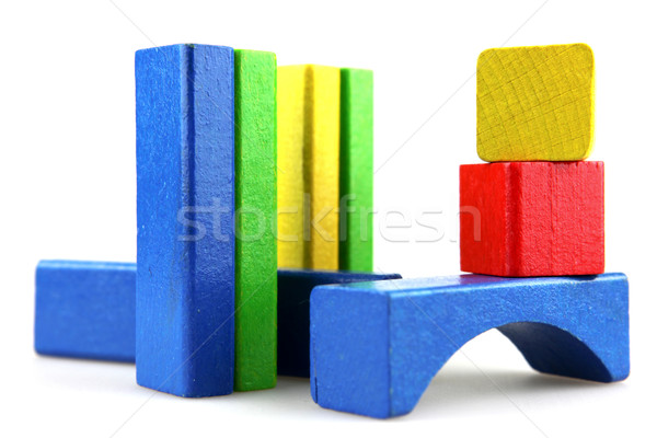 Houten bouwstenen bouw kind ontwerp achtergrond Stockfoto © nenovbrothers