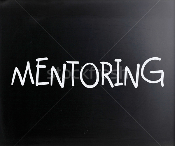 Woord mentoring witte krijt Blackboard Stockfoto © nenovbrothers