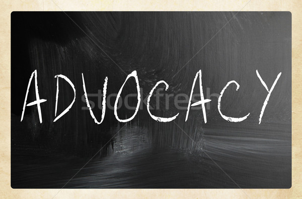 The word 'Advocacy' handwritten with white chalk on a blackboard Stock photo © nenovbrothers