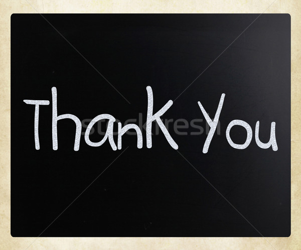 'Thank you' handwritten with white chalk on a blackboard Stock photo © nenovbrothers