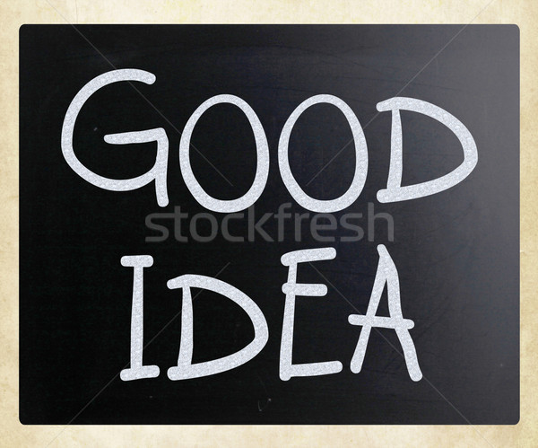 'Good idea' handwritten with white chalk on a blackboard Stock photo © nenovbrothers