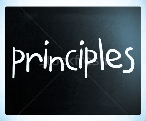 'Principles' handwritten with white chalk on a blackboard Stock photo © nenovbrothers