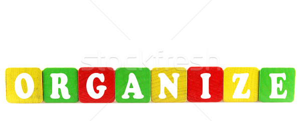 isolated text in wooden building blocks Stock photo © nenovbrothers